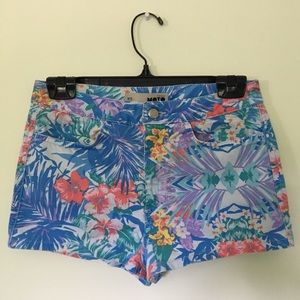 Topshop Moto Tropical Shorts